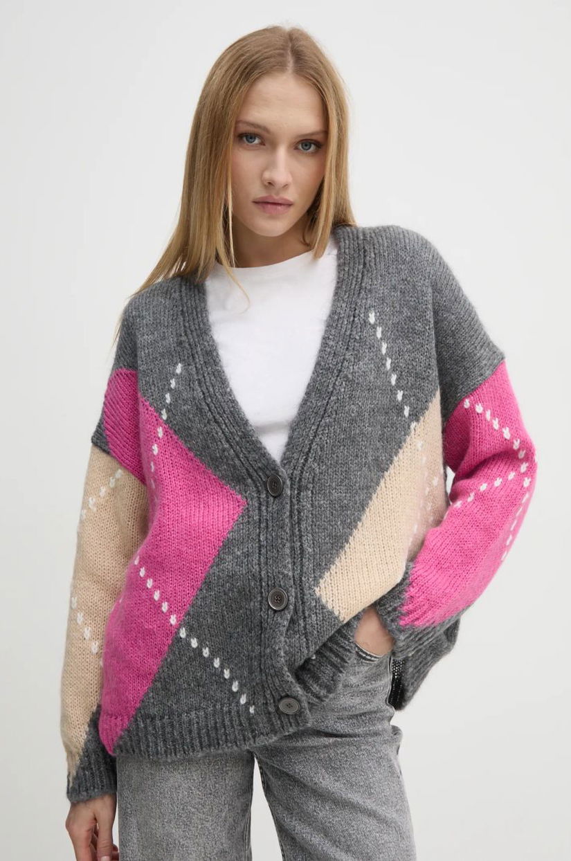 United Colors of Benetton cardigan din amestec de lana culoarea gri, 1142E604I