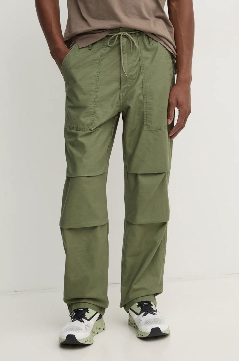 Levi's pantaloni de bumbac culoarea verde, drept, A9210