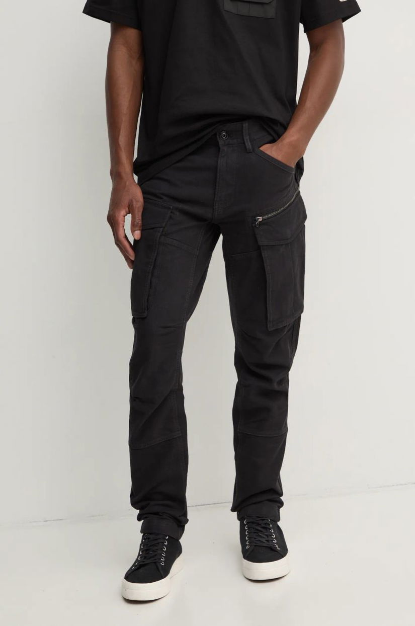 G-Star Raw pantaloni de bumbac culoarea negru, cu fason cargo, D02190-D752