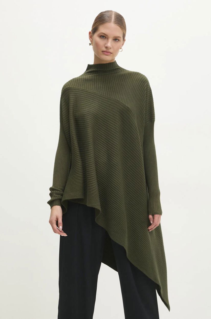 Answear Lab pulover femei, culoarea verde, light, cu turtleneck