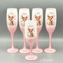 Set de 4 pahare personalizate pentru botez cu tematica Bambi