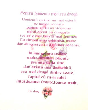 Biletele dedicate PENTRU BUNICUTA MEA CEA DRAGA !