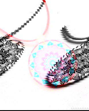 colier lemn mandala 47042