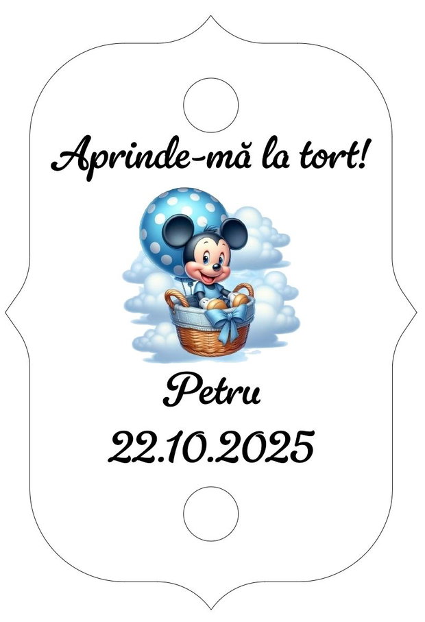 Eticheta artificii tort botez/Onomastica/ Artificii tort cu eticheta personalizata