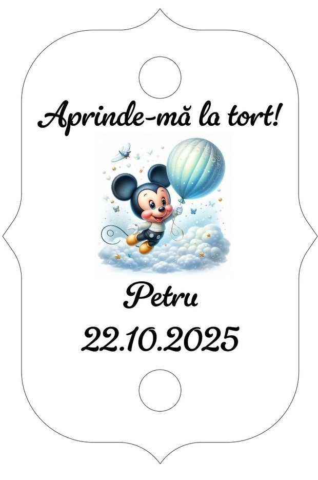 Eticheta artificii tort botez/Onomastica/ Artificii tort cu eticheta personalizata