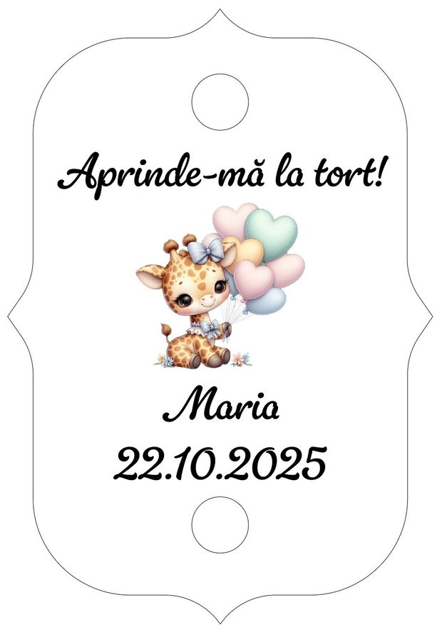 Eticheta artificii tort botez/Onomastica/ Artificii tort cu eticheta personalizata