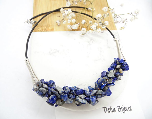 Colier handmade unicat - lapis lazuli (cod1137)