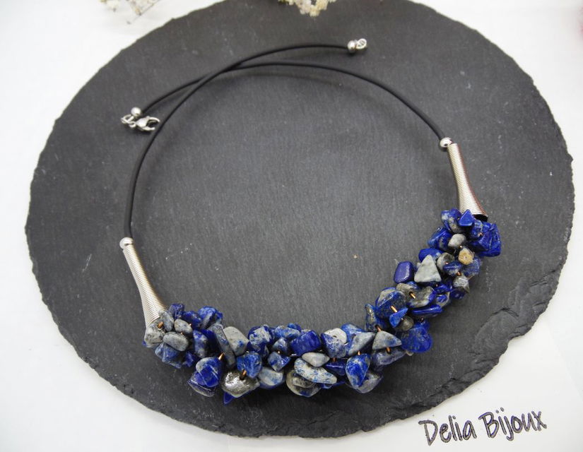 Colier handmade unicat - lapis lazuli (cod1137)