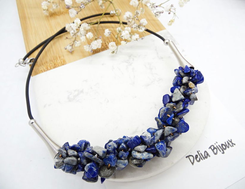 Colier handmade unicat - lapis lazuli (cod1137)