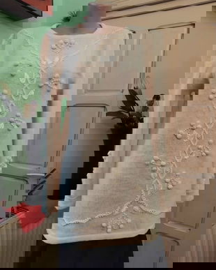 Pulover crem, lana si angora