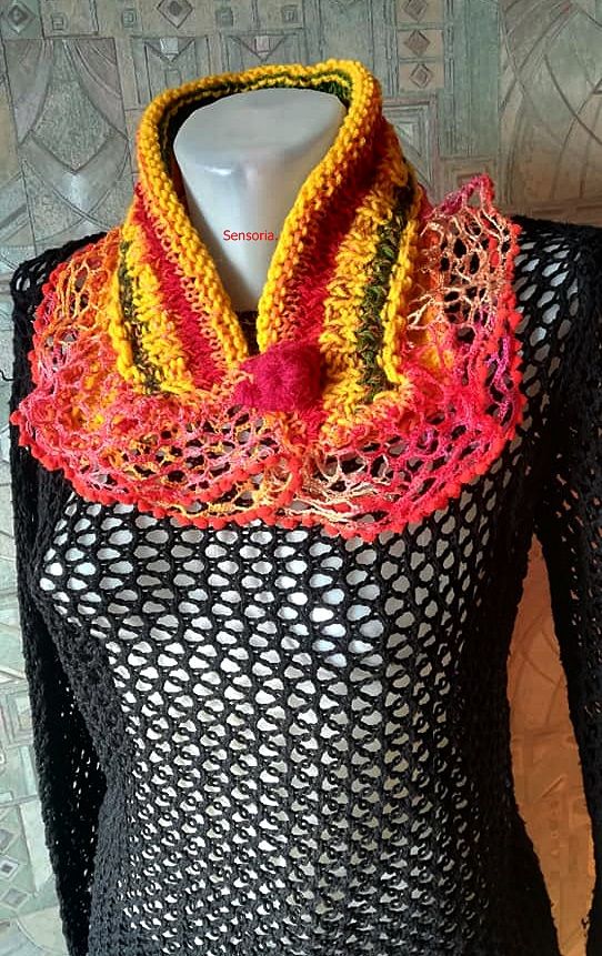 guler tricotat dantelat colorat