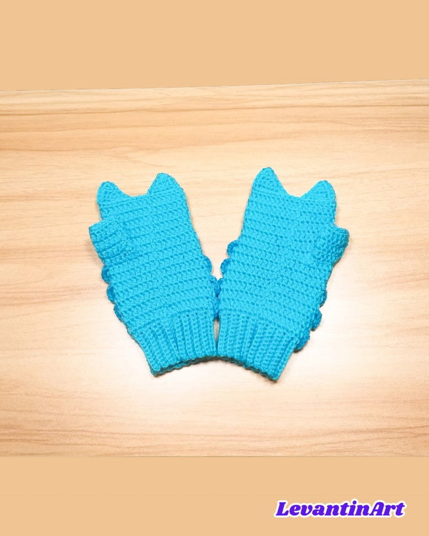 Mănuși croșetate bufniță - handmade fără degete