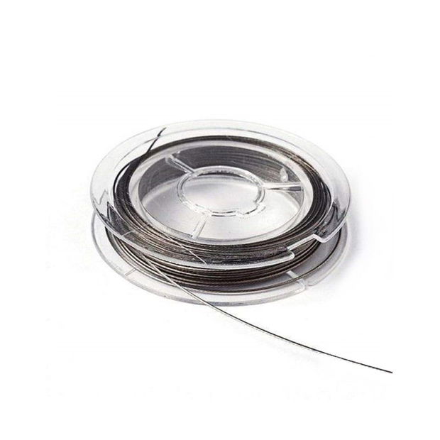 Fir tiger tail, otel inoxidabil siliconat argintiu, 0.38mm (10m) DV.0034
