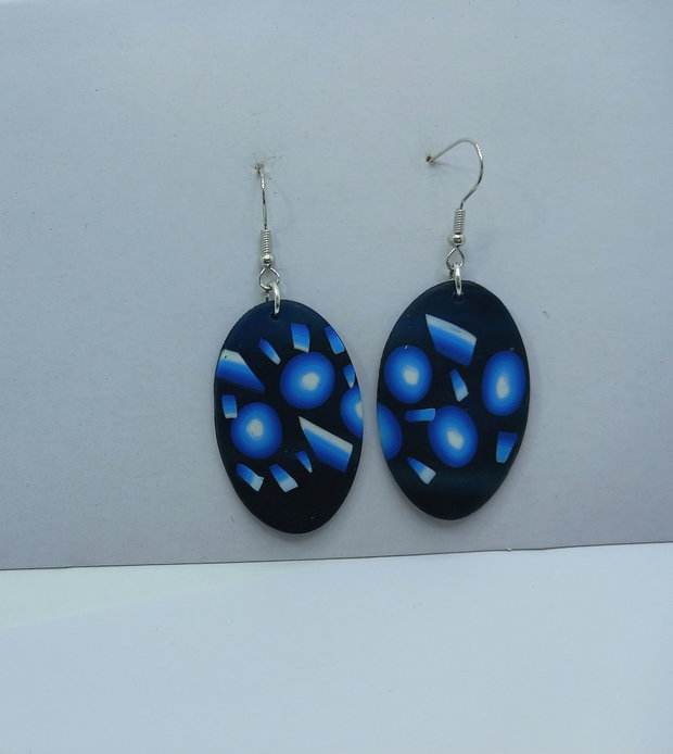 Blue, cercei din lut polimeric