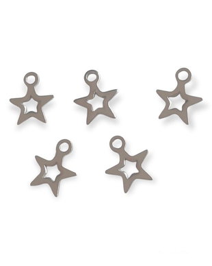 Steluta decupata charm inox 8x7mm  IN.0032