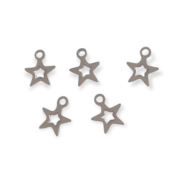Steluta decupata charm inox 8x7mm IN.0032