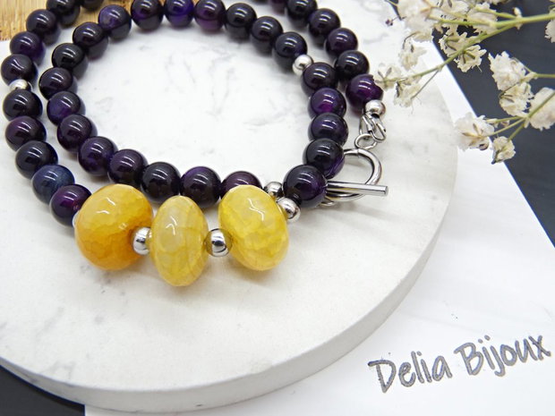 Colier handmade unicat - agate (cod1141)