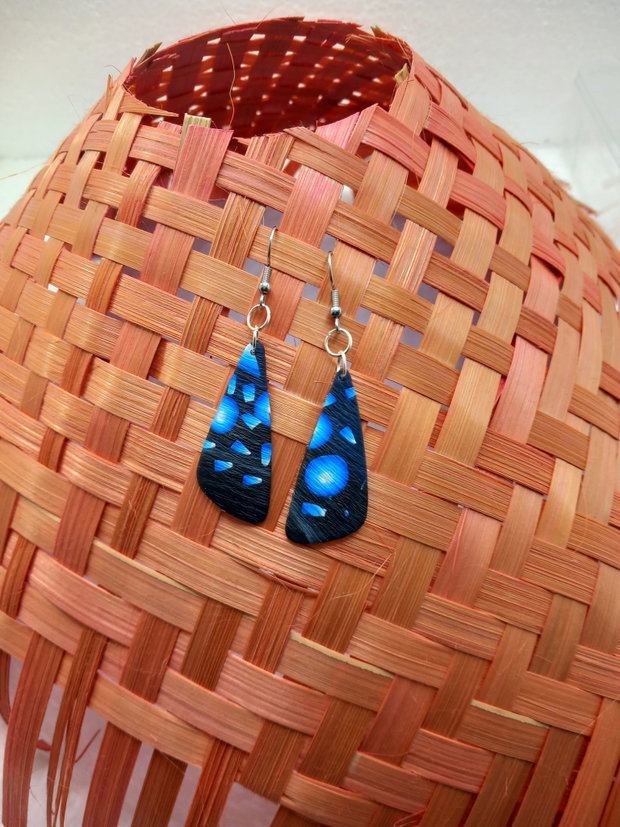 Blue, cercei din lut polimeric
