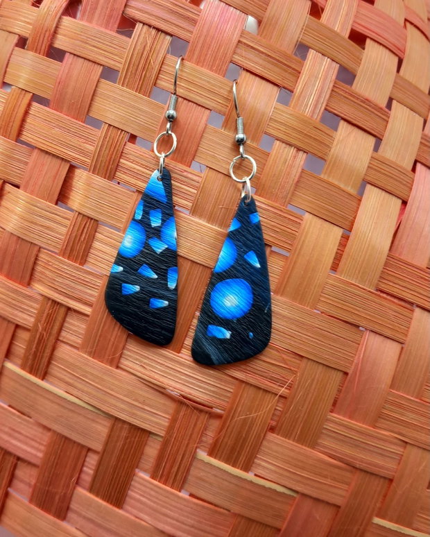 Blue, cercei din lut polimeric