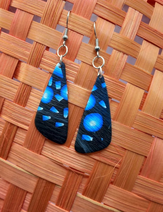 Blue, cercei din lut polimeric