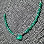 Colier argint onix verde brioleta lant argint minimalist boho chic trendy - Transport gratuit