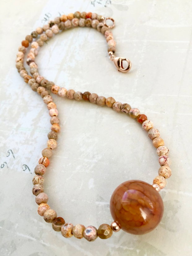 Colier CHOKER agate naturale