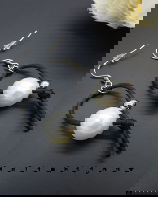 Cercei Handmade Tub Negru Siliconat - Perlă - Design Modern și Minimalist (cod 1111)