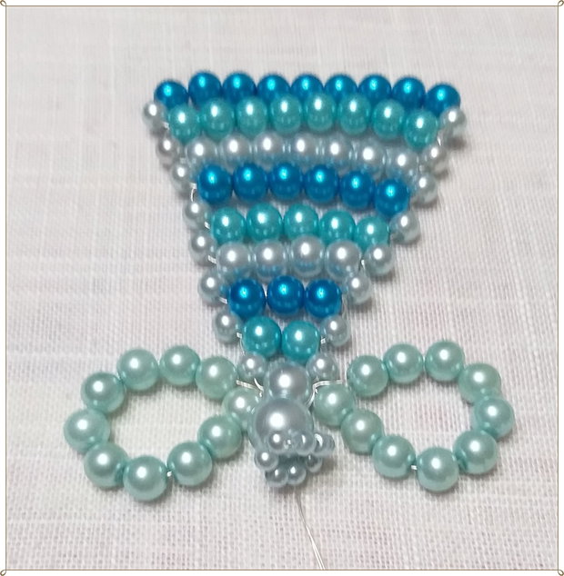 GLOB- INGERAS- PERLE BLEU, TURCOAZ SI ALBASTRE DE STICLA