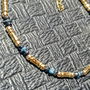 Bratara vermeil diamant albastru brutspinel grafitat argint placat cu aur minimalista boho chic trendy - Transport gratuit