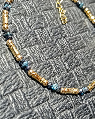 Bratara vermeil diamant albastru brutspinel grafitat argint placat cu aur minimalista boho chic trendy - Transport gratuit