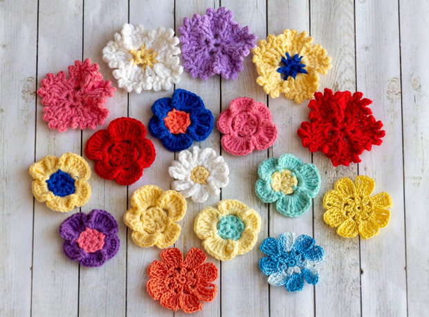 Set 100 floricele crosetate