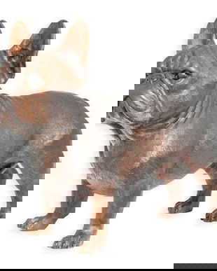 Buldog francez-statueta din bronz masiv