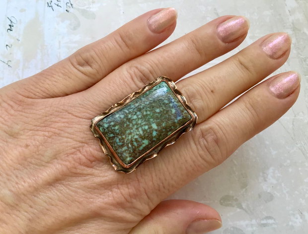 Inel cupru & Larimar