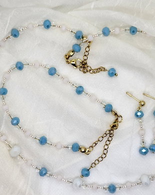 Set diafan alb - bleu