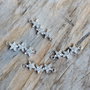 Link argint rodiat cu zirconii, stelute 20x7 mm