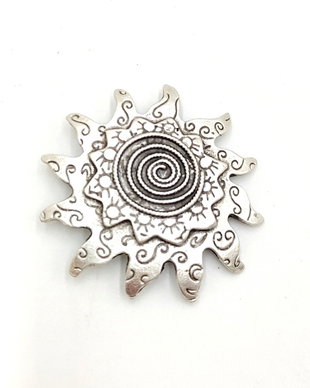 Brosa metalica soare cu spirale, Brs024