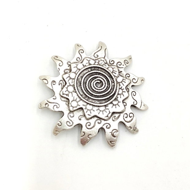 Brosa metalica soare cu spirale, Brs024