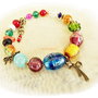 bratara multicolor  lampwork , murano cu fundite