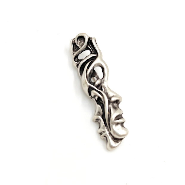 Brosa metalica masca africana doua fete, Brs025