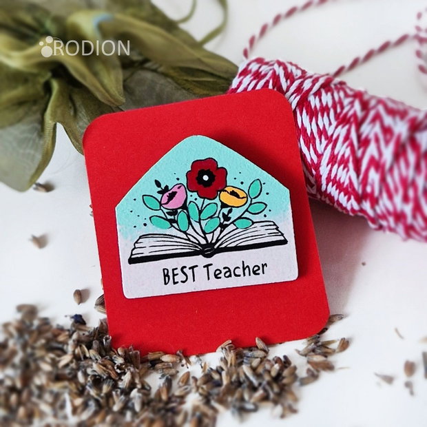 Martisor brosa carte educatoare pictat manual handmade
