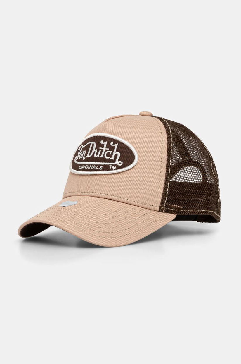 Von Dutch sapca TRUCKER BOSTON culoarea bej, modelator, 7030243