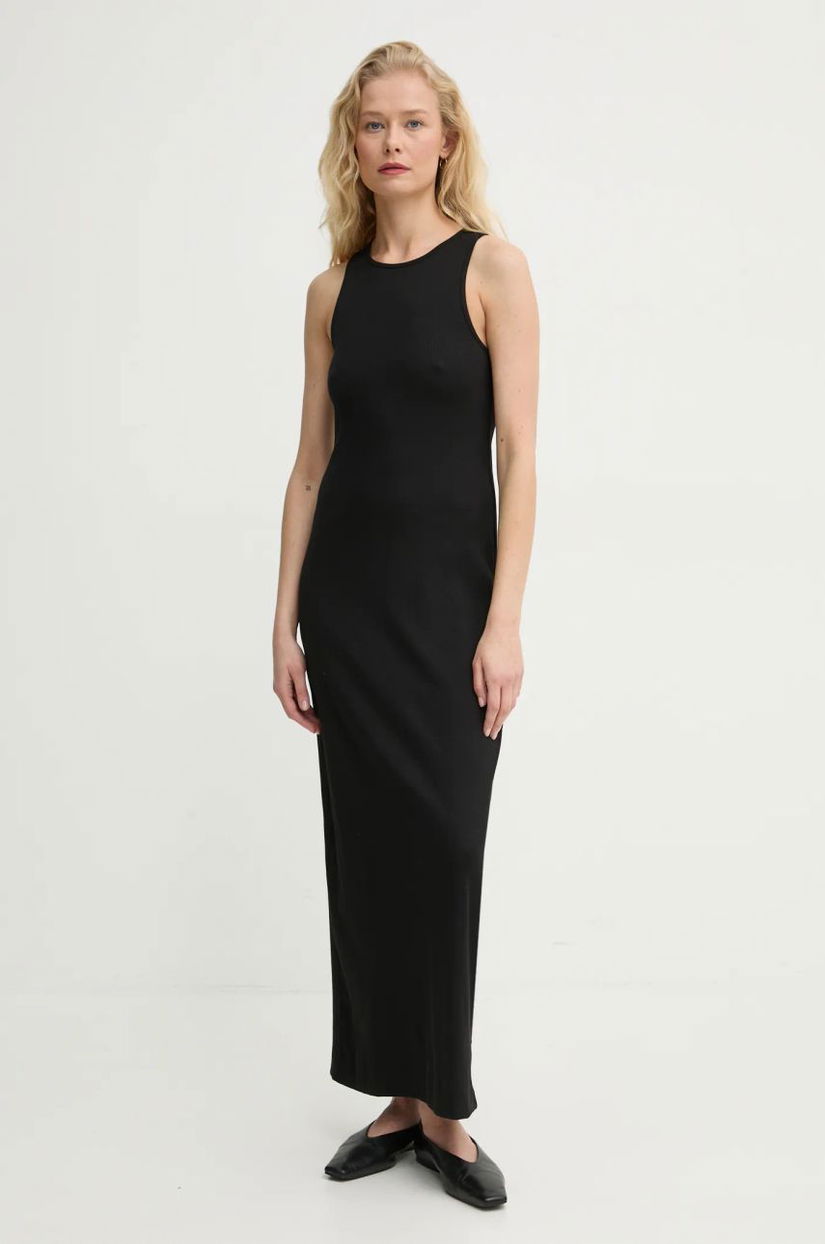 By Malene Birger rochie LOVELO culoarea negru, midi, mulata, Q71679030Z