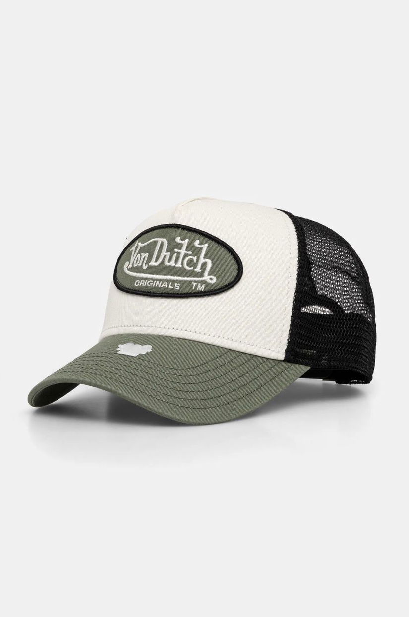 Von Dutch sapca TRUCKER BOSTON culoarea verde, cu imprimeu, 7030775