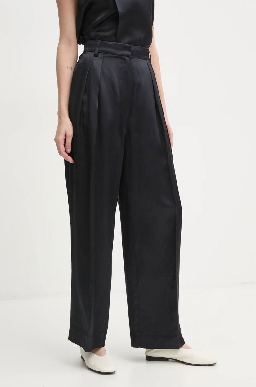 Day Birger et Mikkelsen pantaloni din amestec de in Enzo culoarea negru, lat, high waist, DAY65243533