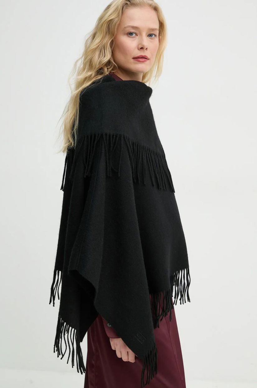 By Malene Birger poncho de lana TURTMA culoarea negru, light, Q70455023Z