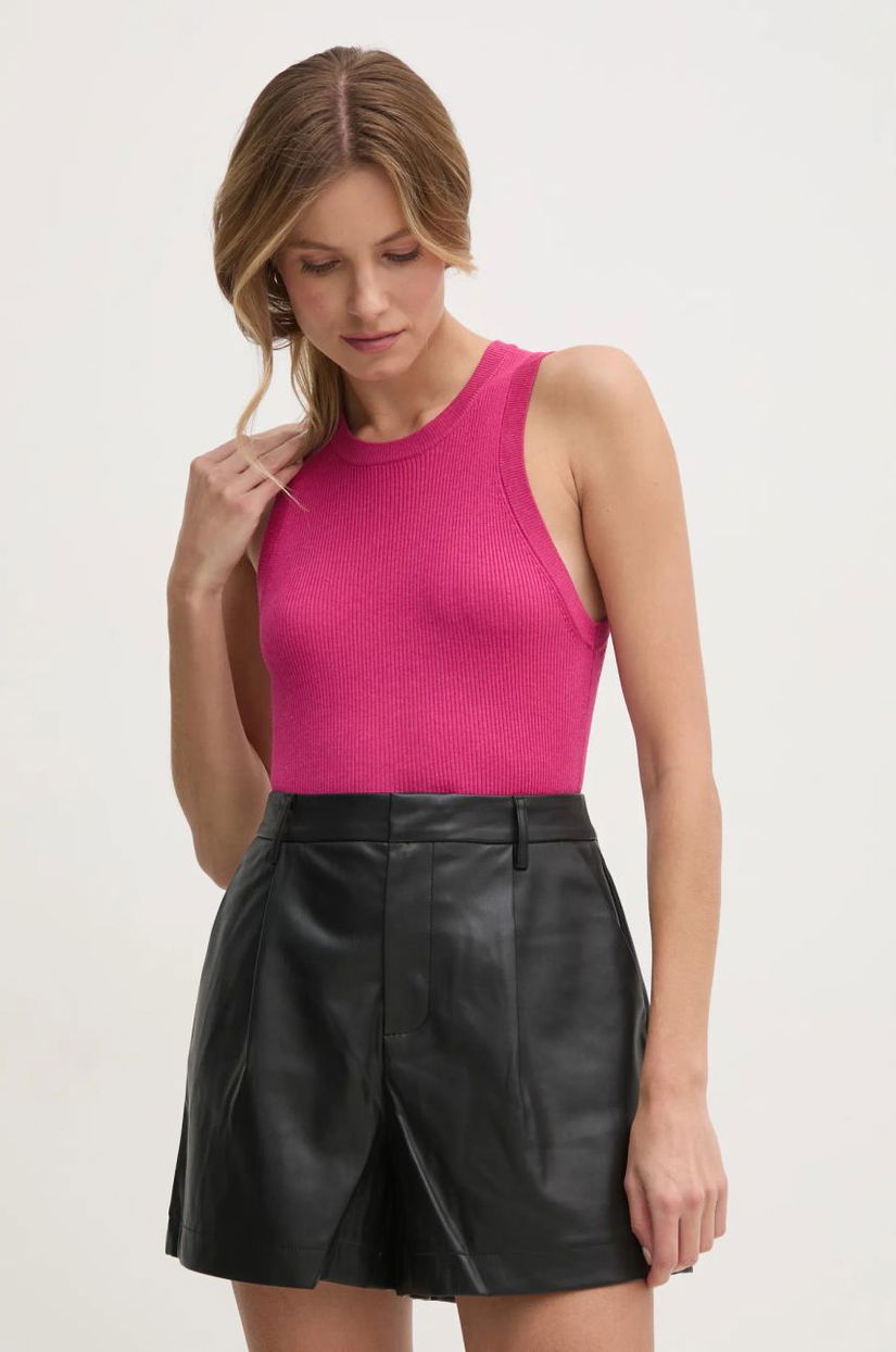 Dkny top culoarea roz, neted, DJ4R0411