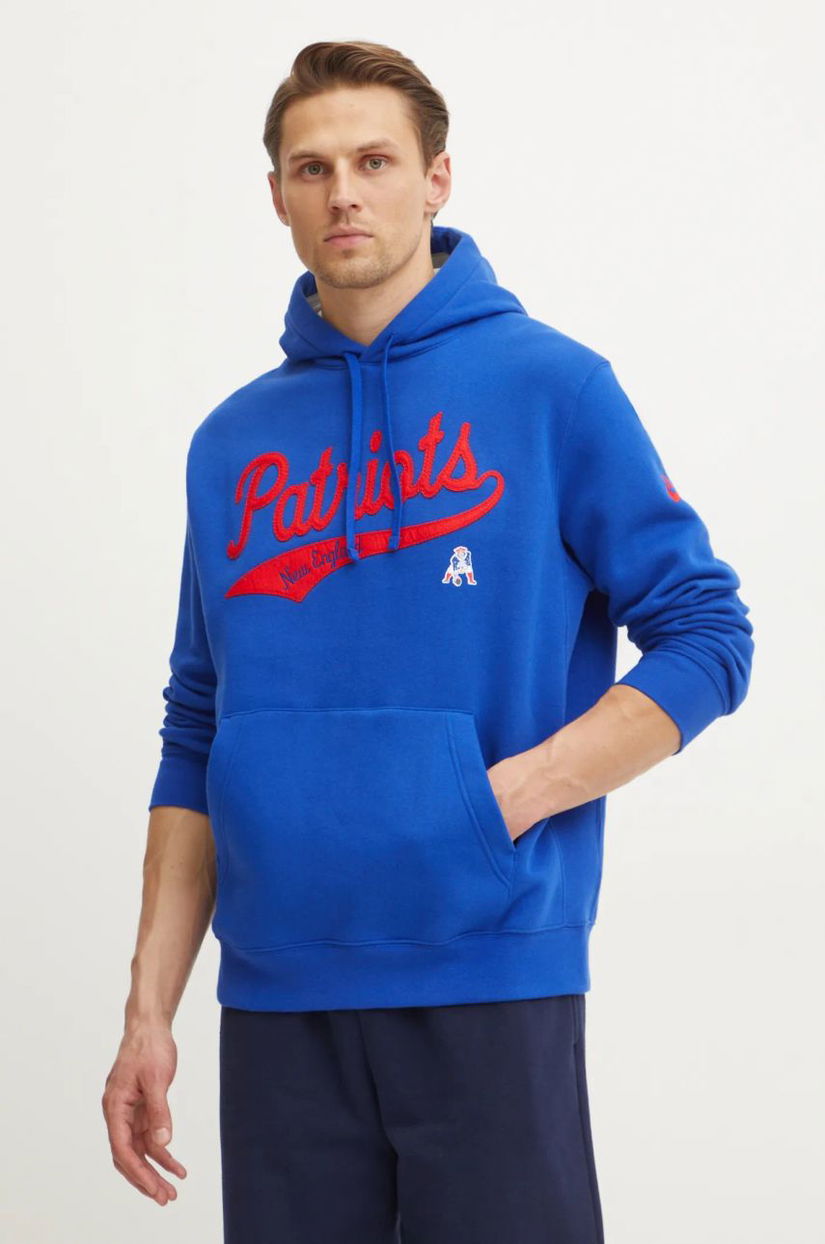 Nike bluză New England Patriots bărbați, culoarea violet, cu glugă, cu imprimeu, 2KDK-067P-8KV-V7Q