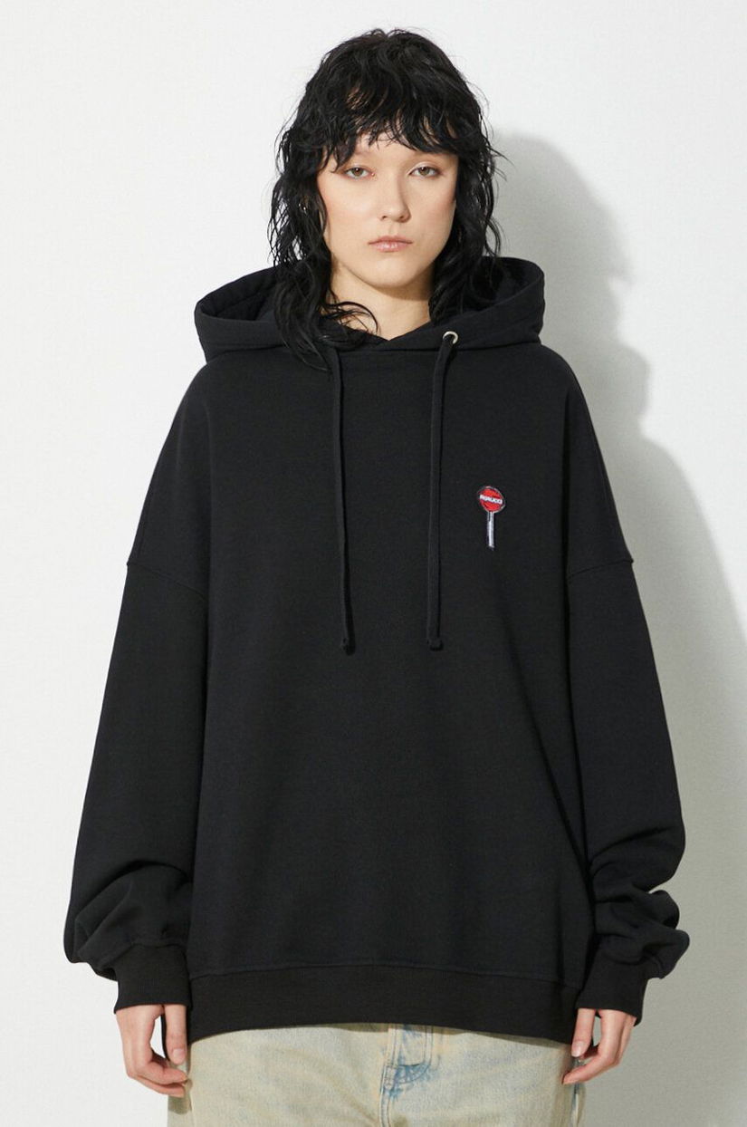 Fiorucci hanorac de bumbac Black Lollipop Patch Hoodie culoarea negru, cu glugă, cu imprimeu, M01FPSHO092CJ05BK01