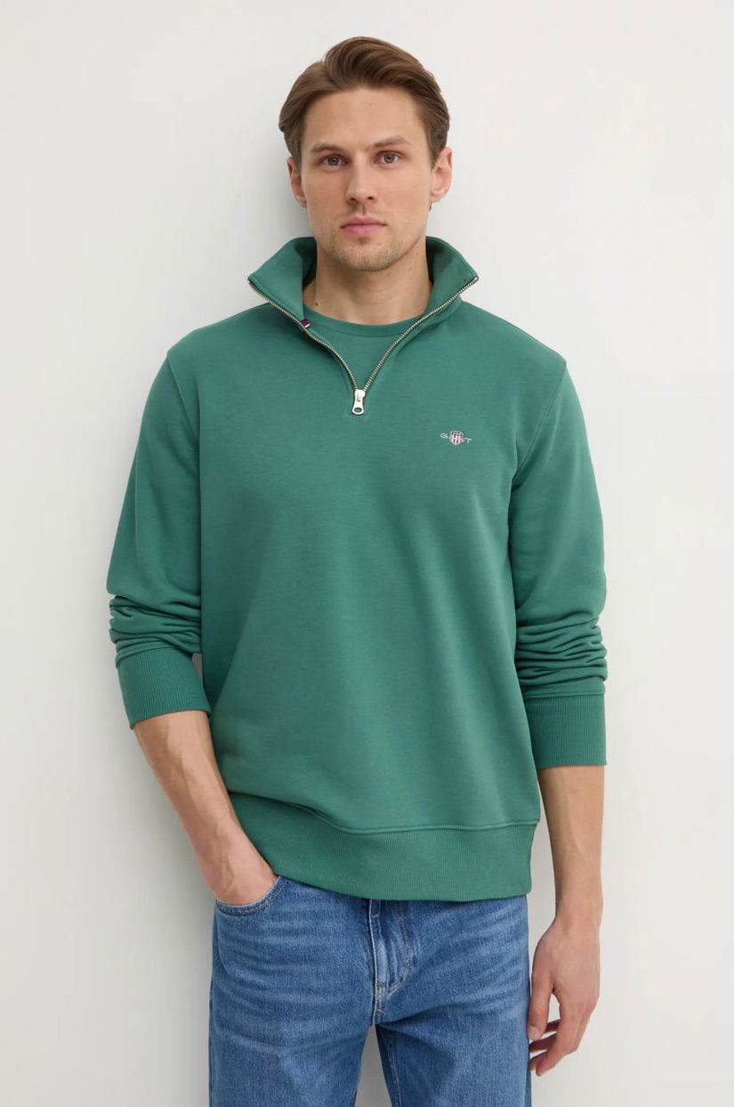 Gant bluza barbati, culoarea verde, neted