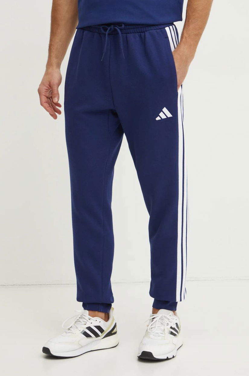 adidas pantaloni de trening Essentials culoarea albastru marin, cu imprimeu, JD1859